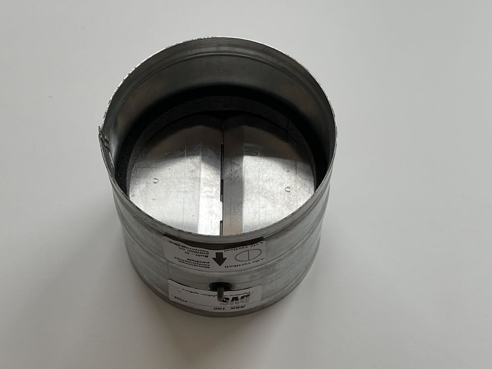 Обратный клапан для вытяжки, вентиляции, RSK 100 DVS, Германия, 100 мм