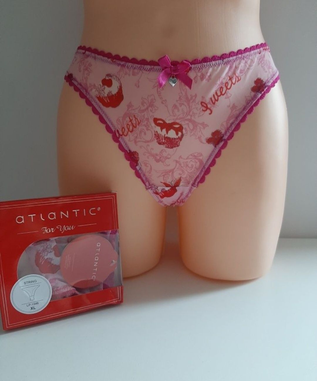 2+1 Stringi damskie Atlantic, rozmiar XL, FOR YOU, 2 sztuki