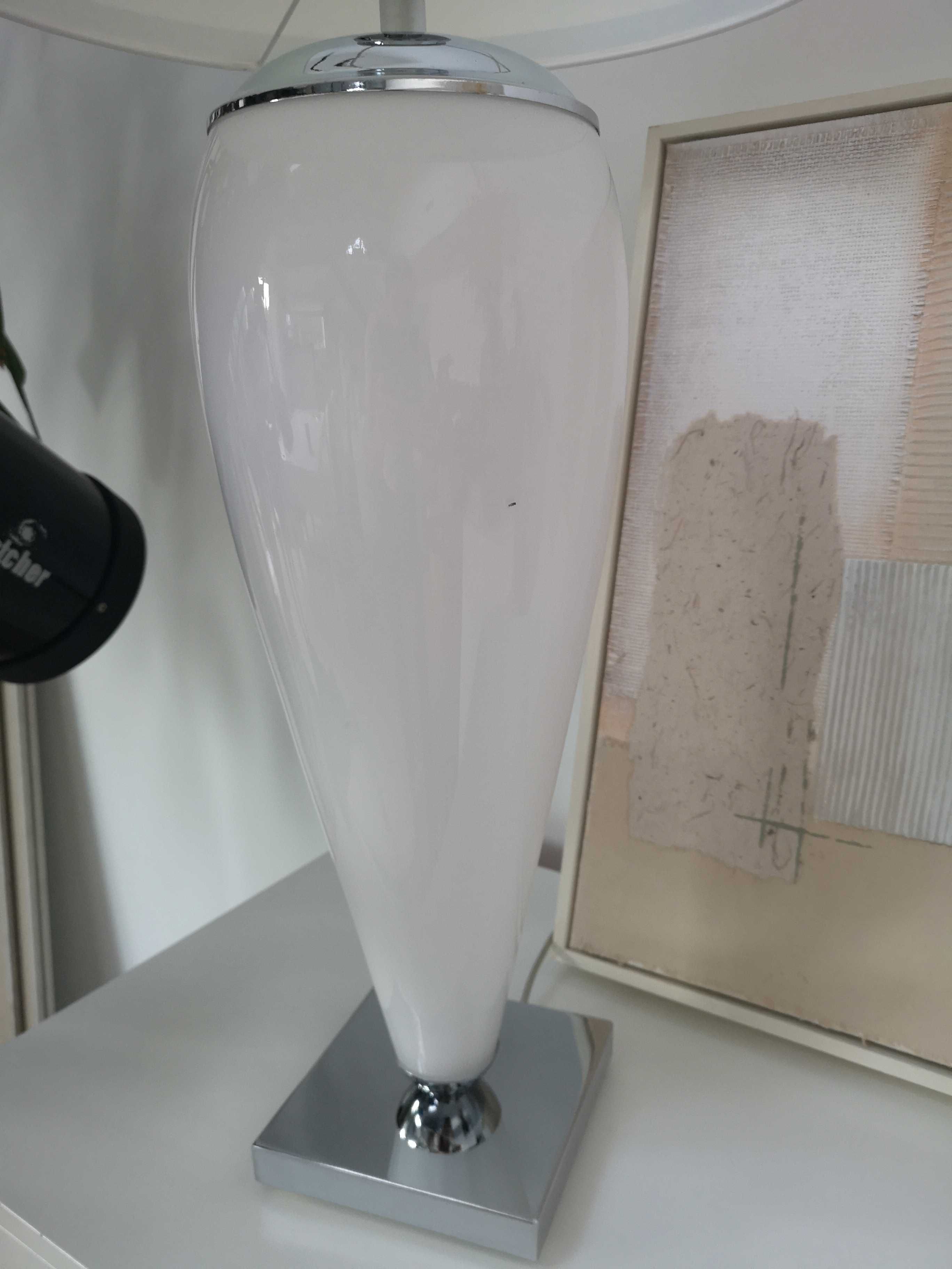 Lampa Lorena 357 biała szkło chrom glamour elegancka E27 Argon stołowa