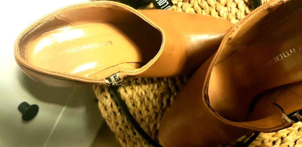 Botki PRIMA MODA 36 camel Skóra