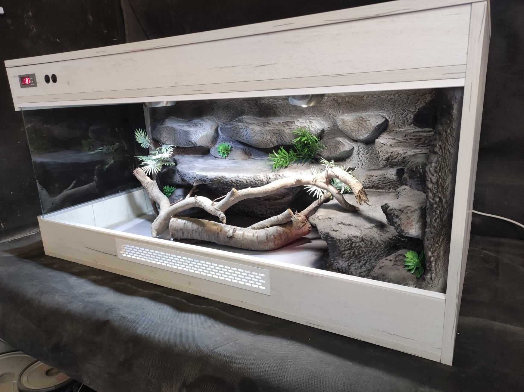 Terrarium 80x40x40cm Agama Gekon wąż zbożowy heterodon