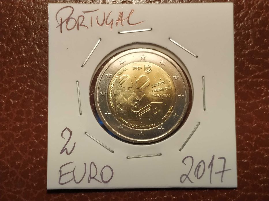 A148 Moeda de 2 euro de 2017 Comemorativa da PSP (várias disponíveis)
