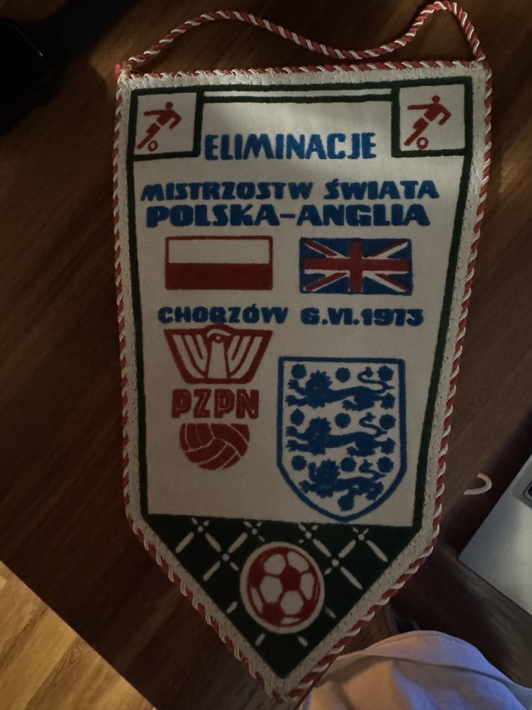 Proporczyk Polska Anglia 1973 r, chorzów Eliminacje Mistrzostw Swiata