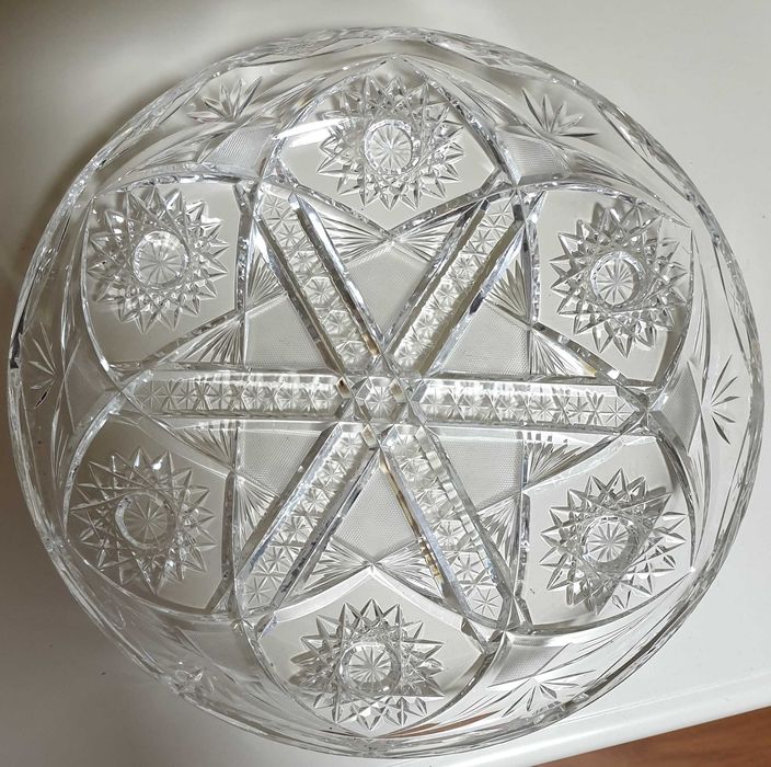 Duża patera kryształowa