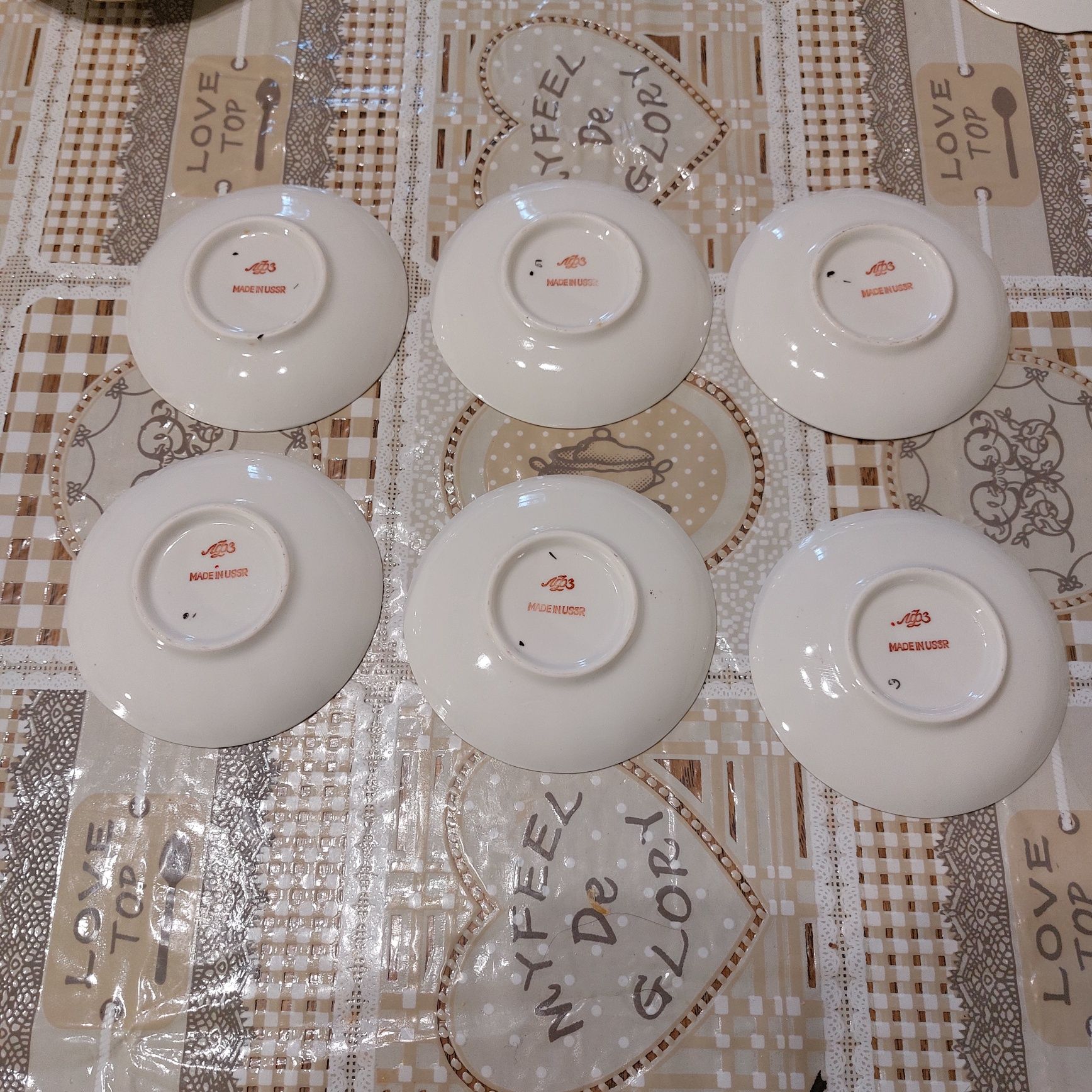 Фарфоровый,сервиз,Фарфор,  СССР, ЛФЗ, золотые  Ромашки