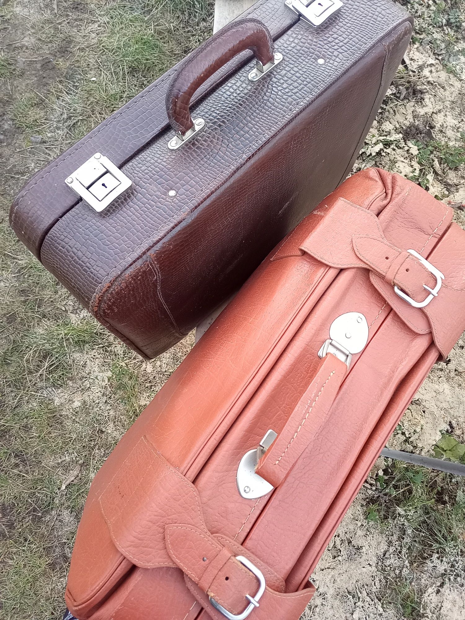 Ретро чемодан винтаж кожа СССР валіза