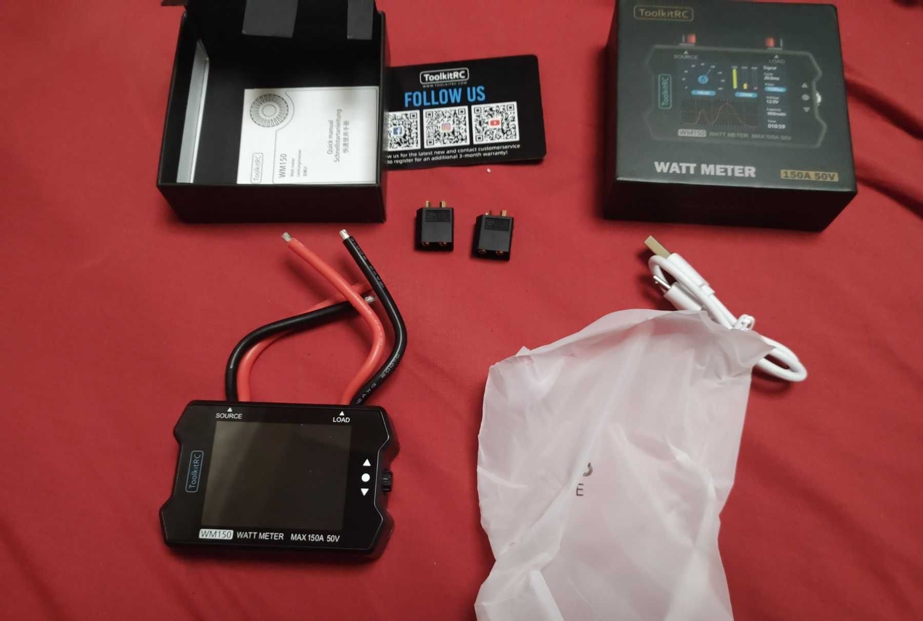 Ваттметр ToolkitRC WM150 измеритель мощности мотора 50В/150А RC модель
