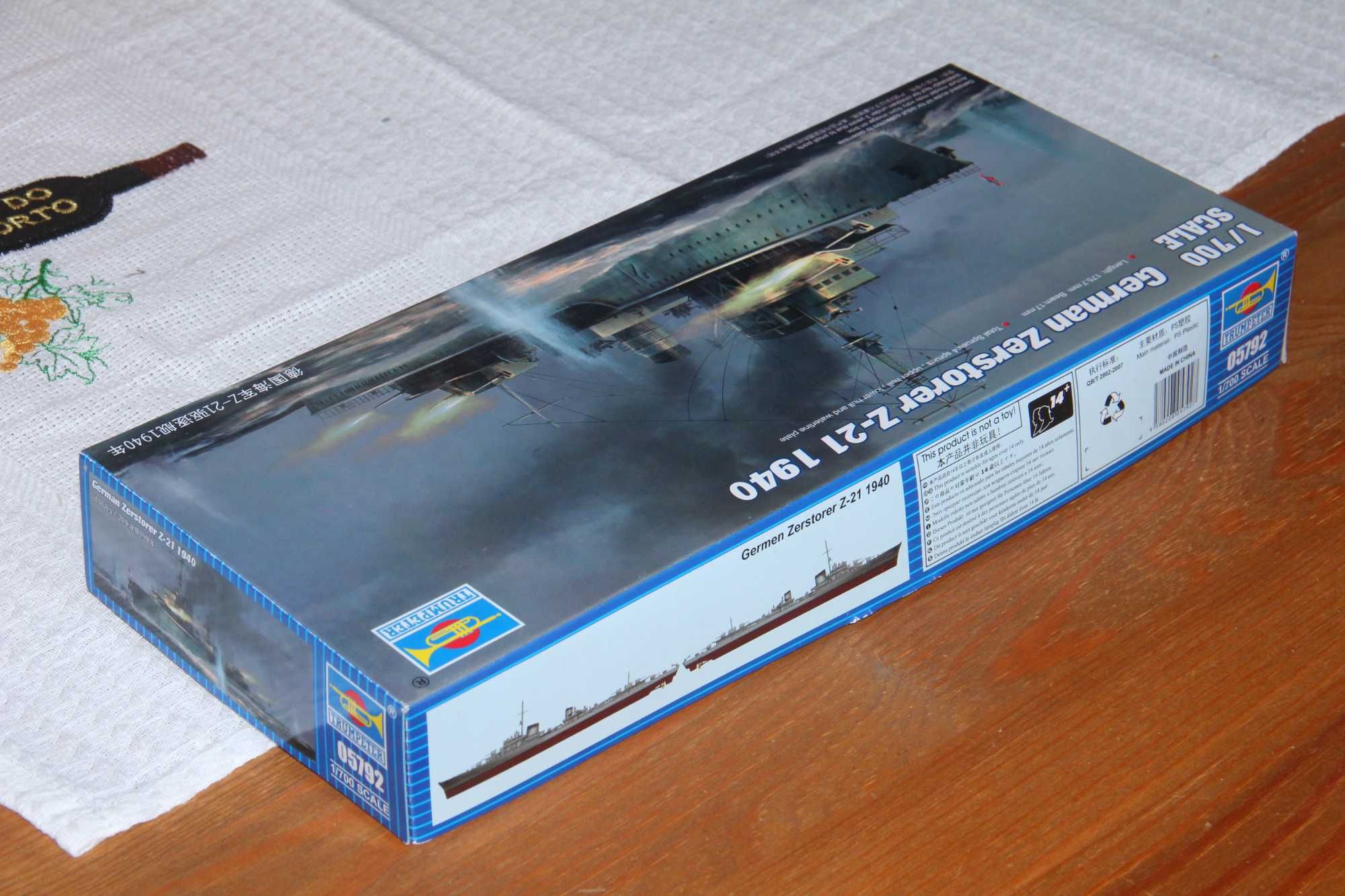 1:700 Trumpeter 05792 model niemieckiego niszczyciela Z-21