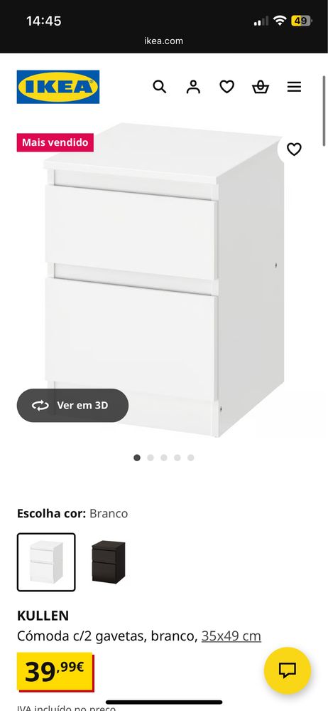 Mesinha de cabeceira pequena do IKEA