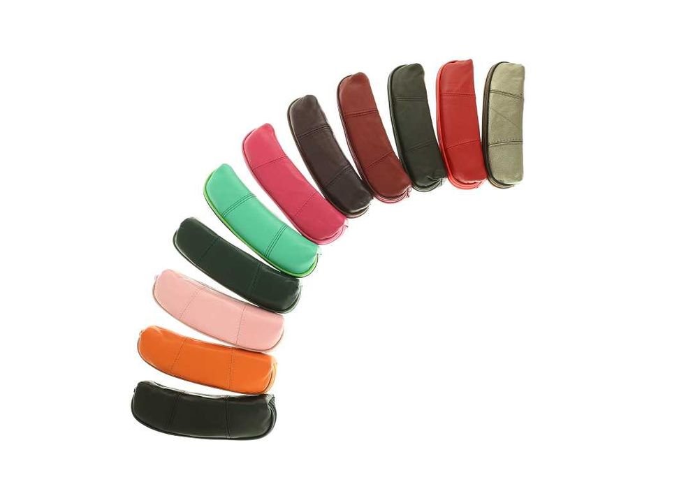 Skórzany piórnik na długopisy zielony skóra naturalna