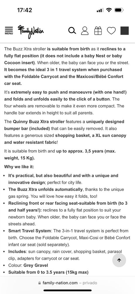Carrinho Quinny Buzz xtra grey