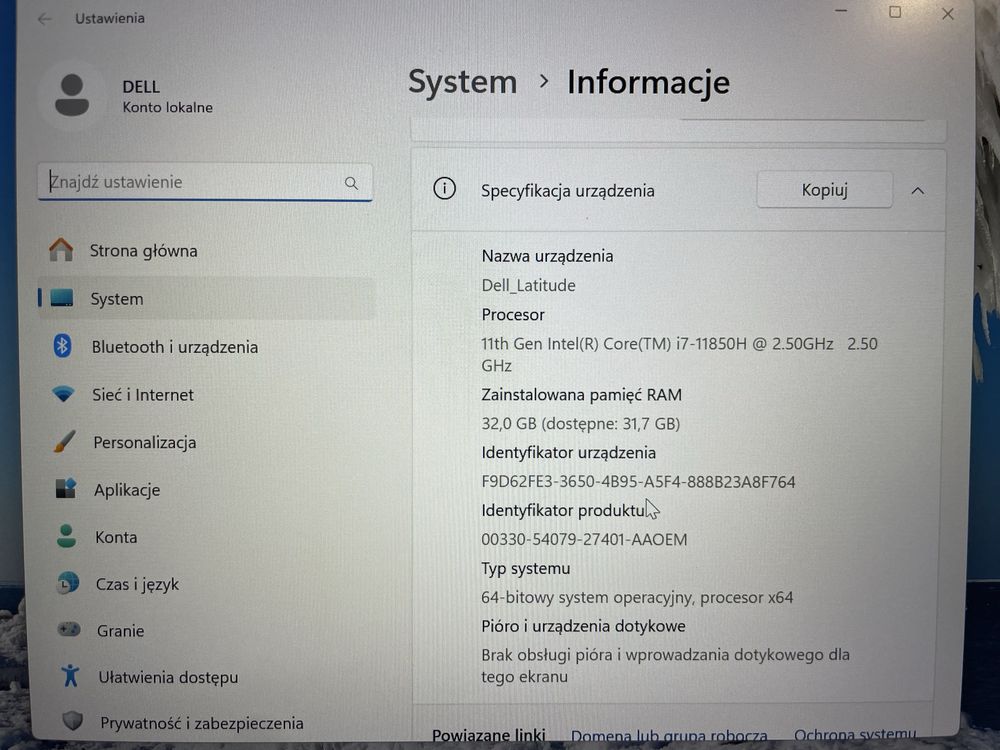 Laptop Dell latitude 5421 i7 32GB RAM windows 11 Pro
