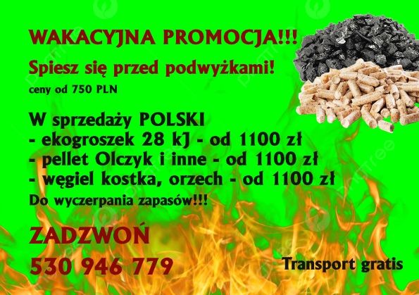 Ekogroszek polski 27kj węgiel pellet transport strawczyn