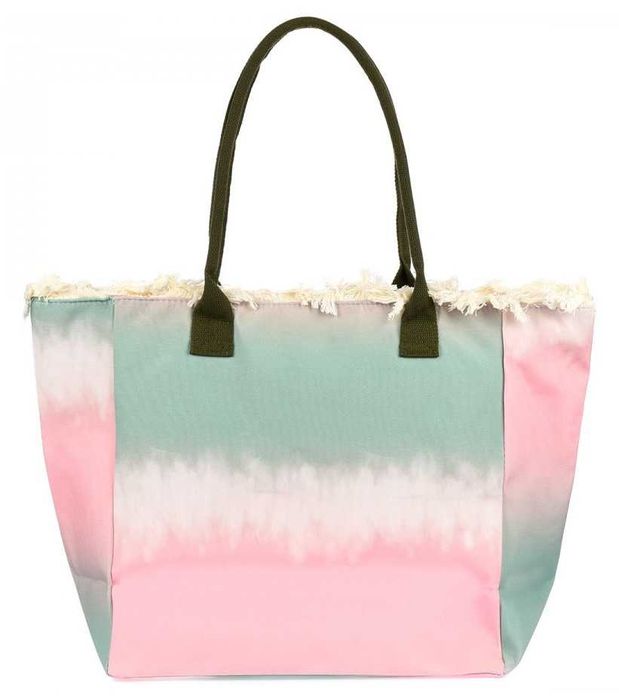 Torba plażowa boho Summer duża zielono różowa.