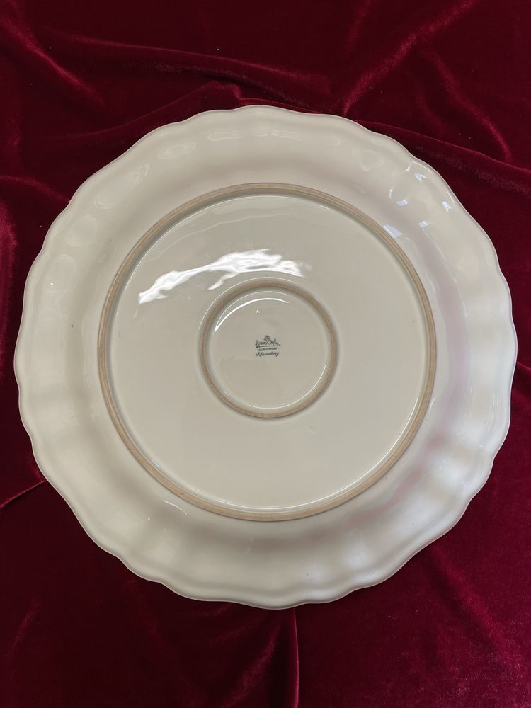 Luksusowa porcelanowa patera Rosenthal Cobalt Blue z bogatym złoceniem