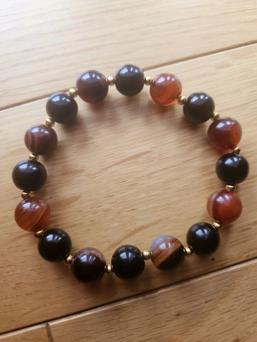 Bransoletka z agatami 10mm