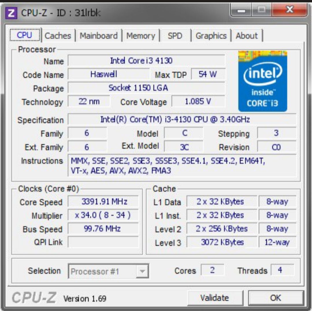 Процесор Intel Core i3-4130 3.4GHz/ разом із кулером 3MB/5GT/s (SR1NP)