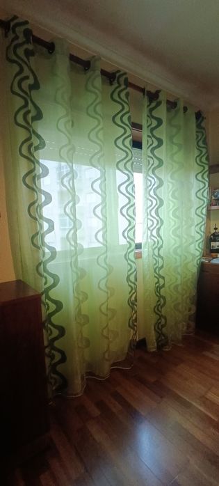 Cortinas duplas Verde-Lima (organza)