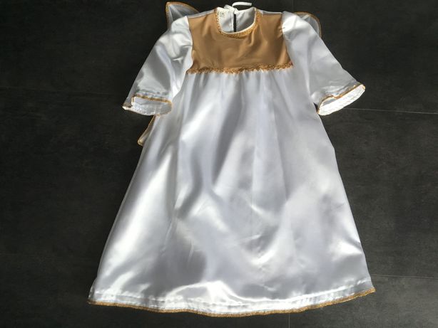 Piękny biało - złoty strój aniołka na Jasełka, rozmiar 128