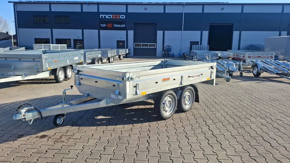 Neptun DOSTAWA! Przyczepa platforma wym. 263x145x30cm koła pod spodem N7-263 2 BaseLine, wszystkie burty DEMONTOWALNE, DMC 750kg GN87  SUPER OFERTA! GN287 Przyczepa Neptun N7-263 2 BaseLine DMC 750kg