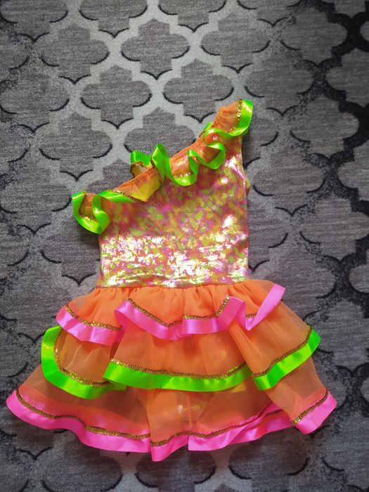 Strój gimnastyczny kostium jednoczęściowy do tańca blyszczący  cekiny