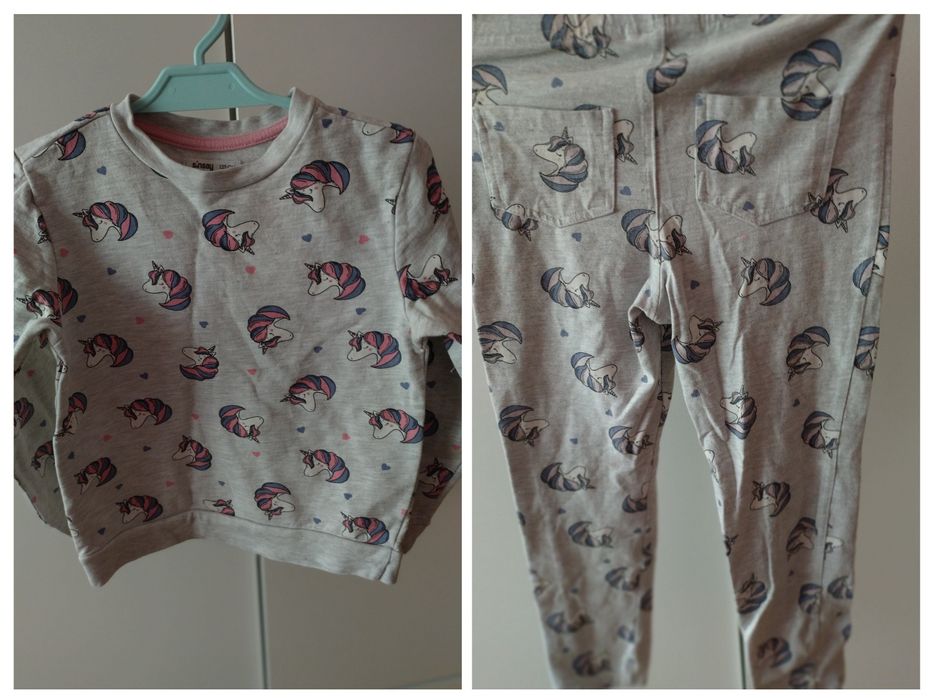 Komplet dla dziewczynki Sinsay spodnie dresowe bluza jednorożce