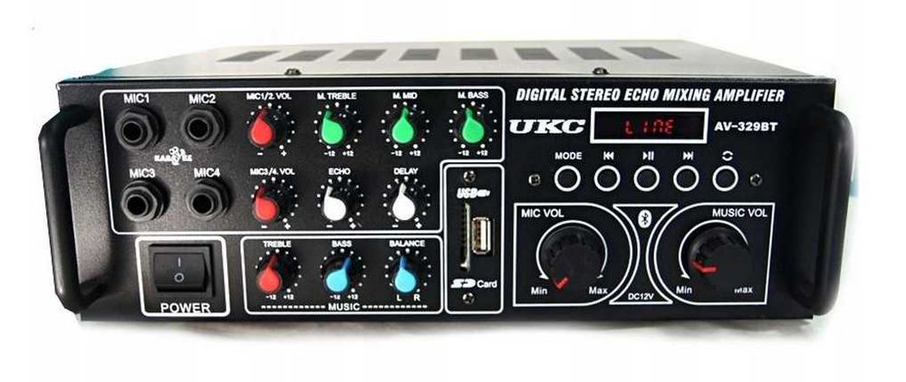 Wzmacniacz Amplifier Karaoke Tuner Radio USB SD FM MP3 Bluetooth 240W