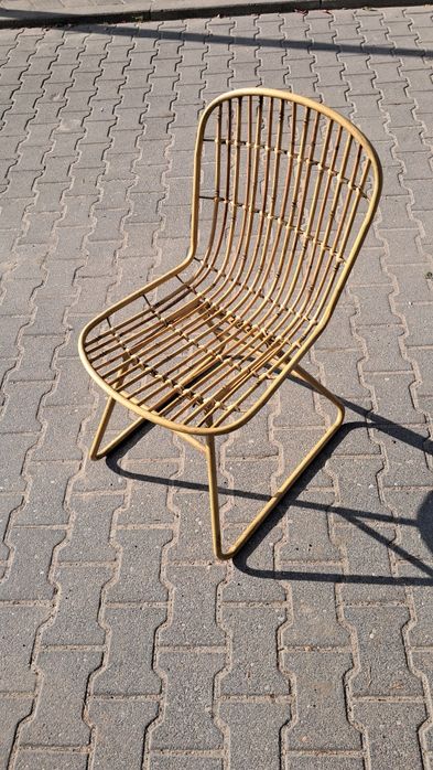 Krzesło bambusowe metalowe boho eco etno na taras ogród zimowy balkon