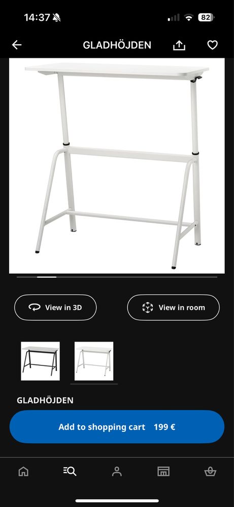 Office table Ikea Gladhojden sit and stand