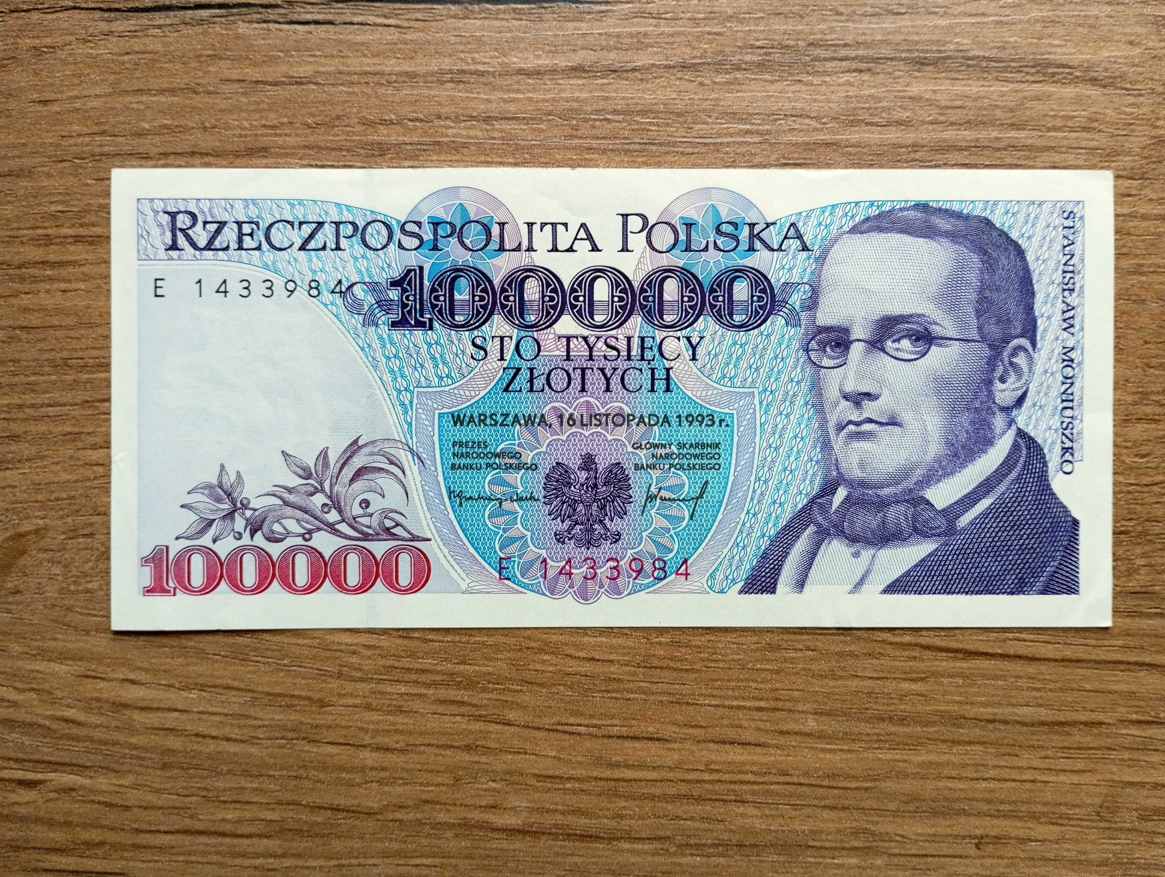 100000 zł 1993 - E -  st.1-/ 2+