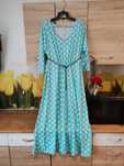 Ciekawa sukienka w grochy Flirty Pink rozm ok 46/48 poliester/elastan