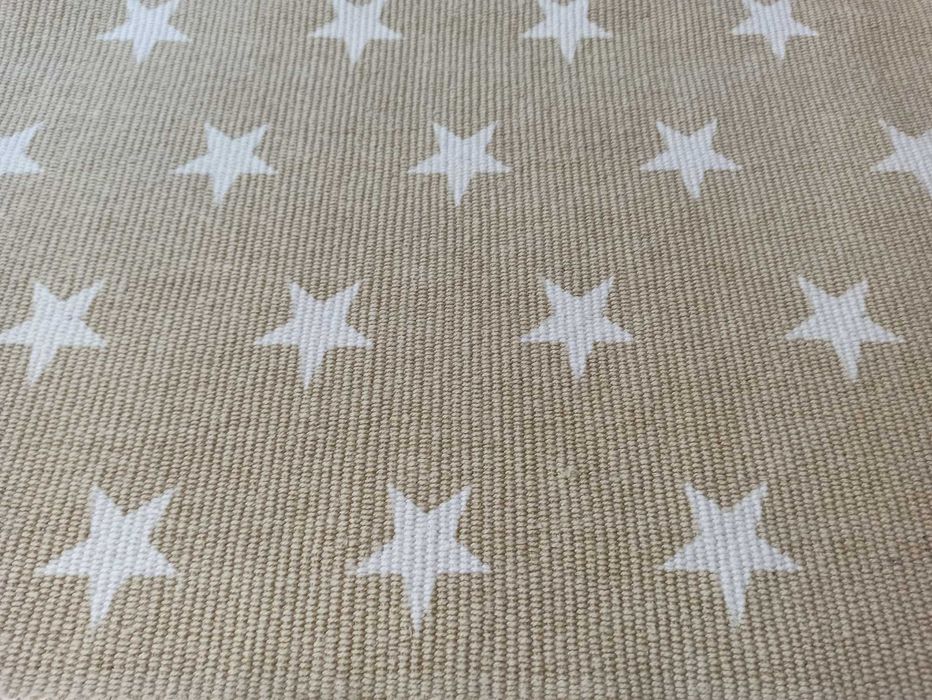 Dywanik chodnik bawełna beż gwiazdki