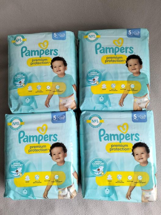 Pampers 4, 5, Premium, Harmonie, серветки Water Wipes 48, памперс