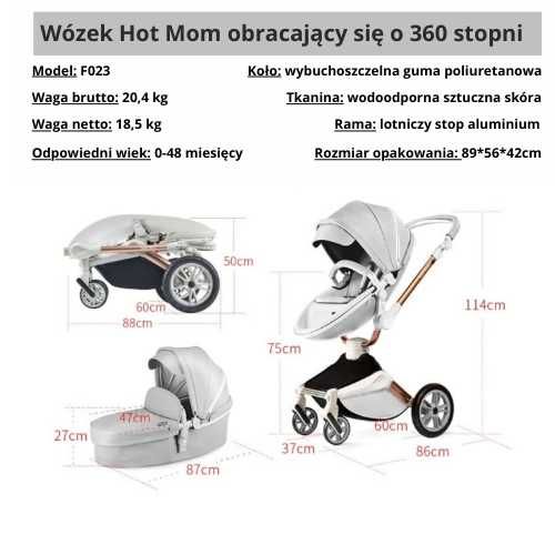 wozek dzieciecy hot mom jak nowy w orginalnym pudelku