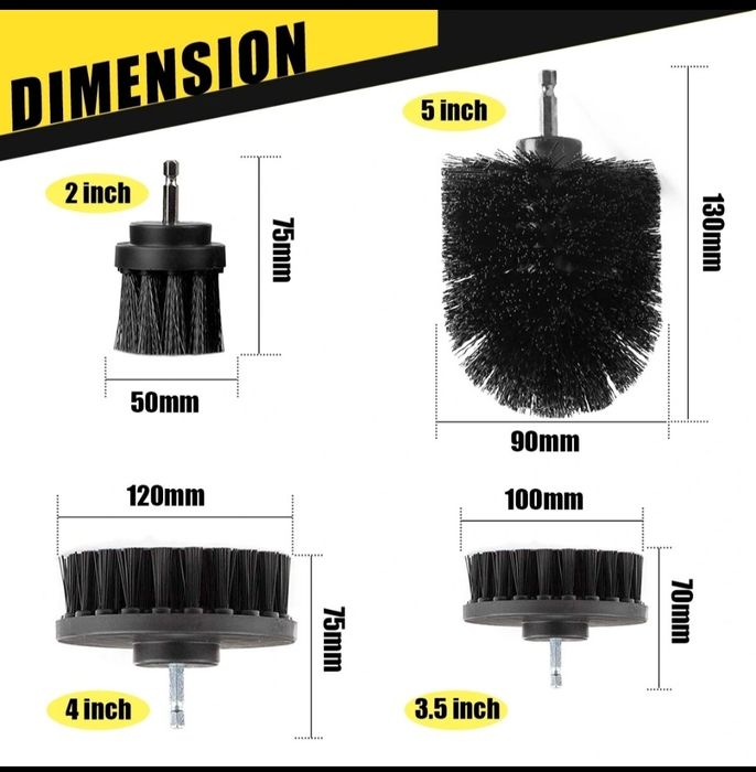 Kit de 4 escovas de brocas elétricas para azulejos, cerâmica NOVO