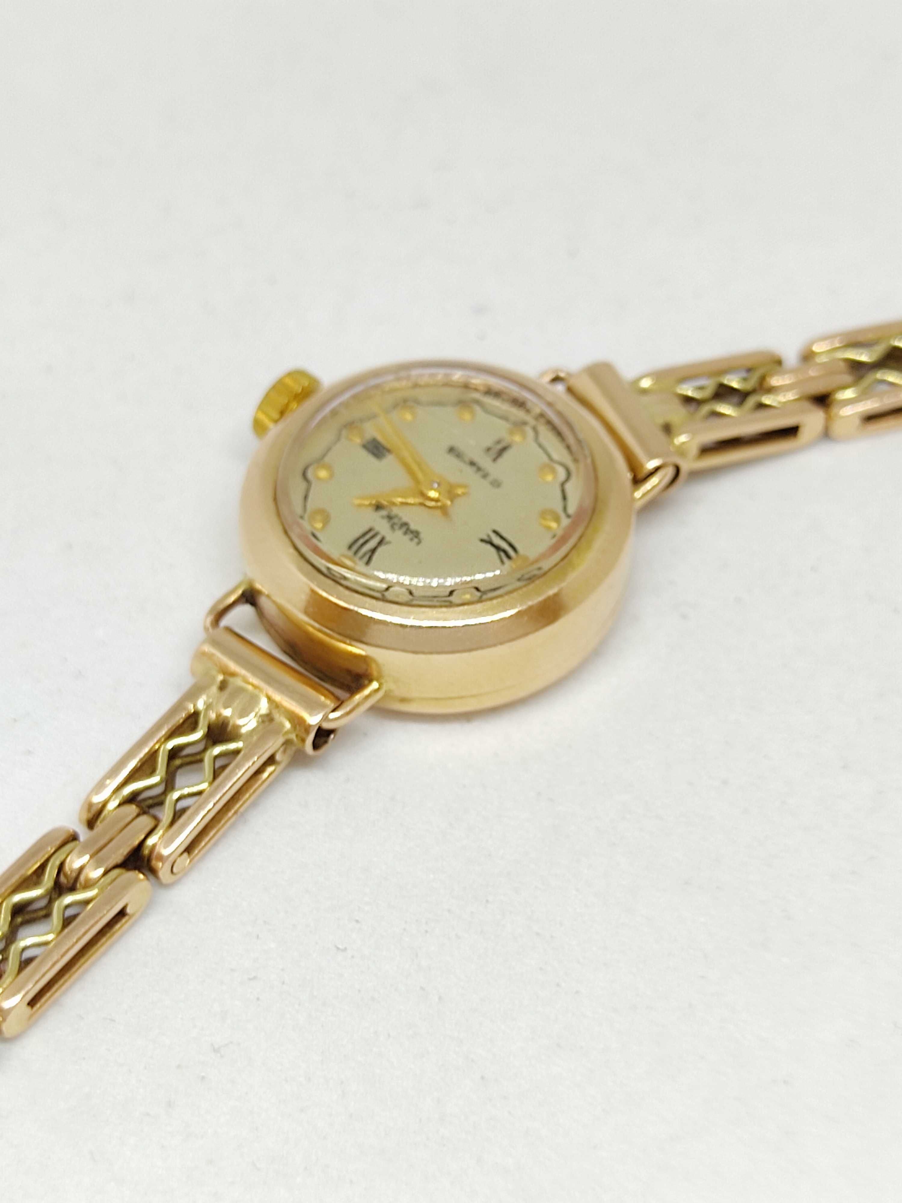 Золотий годинник Чайка 585" із золотим браслетом 585"в (Золотые часы)
