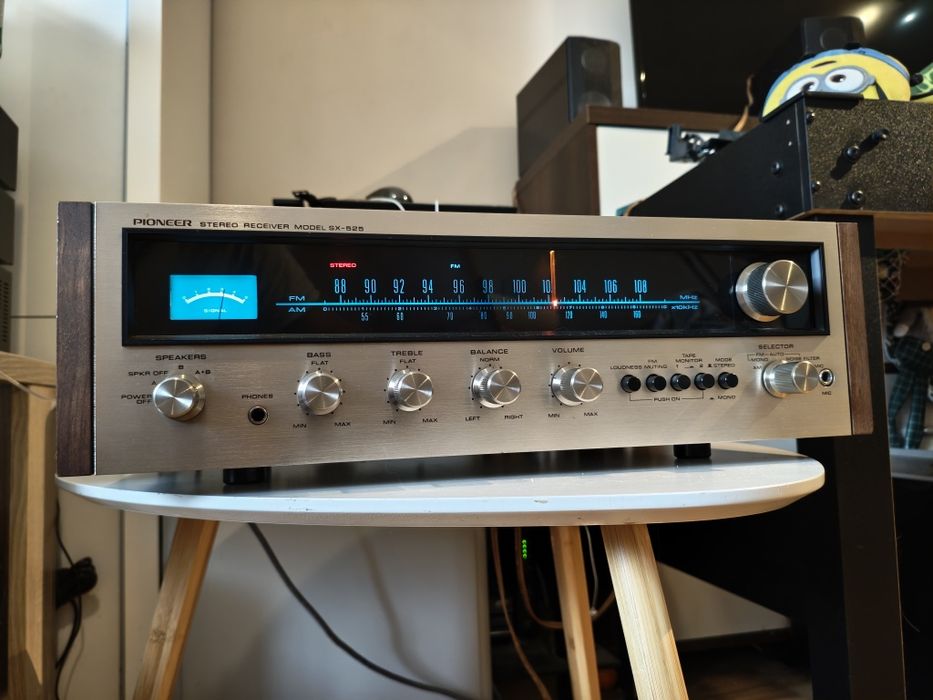 Amplituner vintage w drewnie Pioneer SX-525 piękny stan