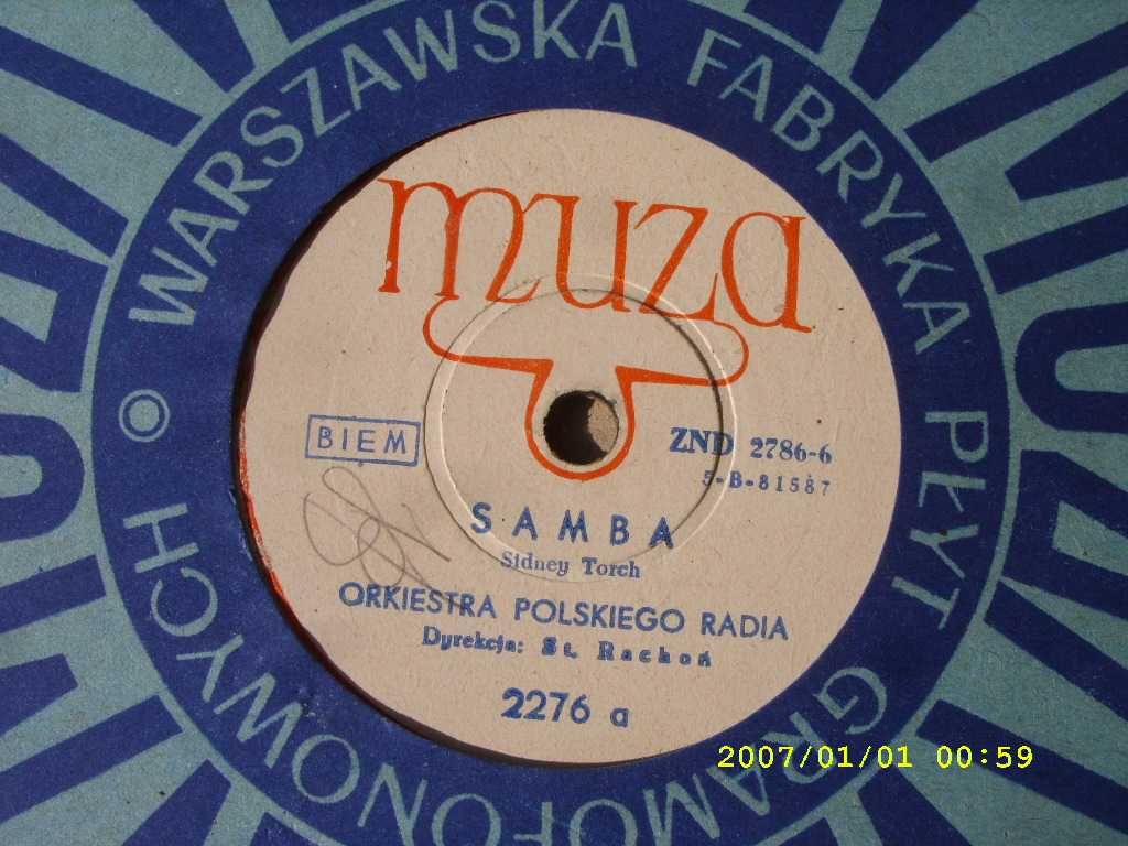 6. Plyta  ,patefonowa ,MUZA, -ST. RACHON,  10 cali ,78 obrotow., 2276