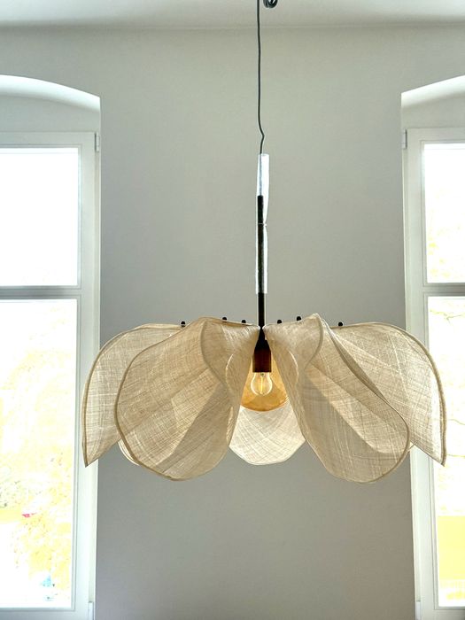 Lampa wisząca Styrka, Ø 75 cm, mosiądz/beż - Markslöjd