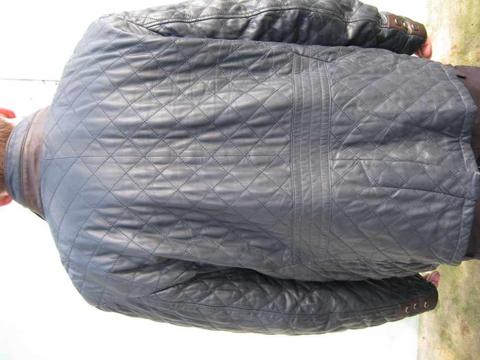 Куртка мужская натуральная кожа размер 60, синяя