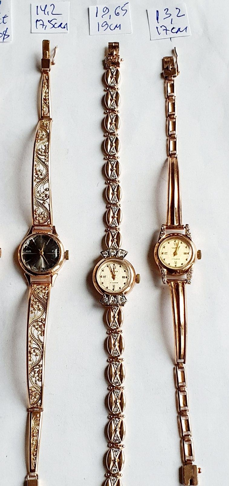 Продам золотые женские часы с браслетом