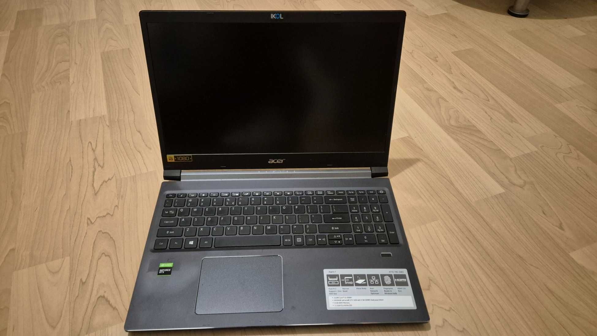Laptop Acer Aspire 7 A715-74G-54K3 i5-9300H GTX1650 SSD Win11