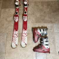 Komplet Narty 120 i buty narciarskie dla dziewczynki dziecięce 21,5