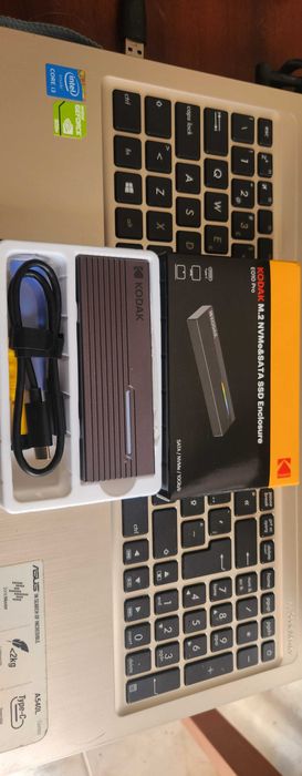 Gaveta/caixa m2 nvme e sata, type c usb 3.2 alta velocidade 10gb/s