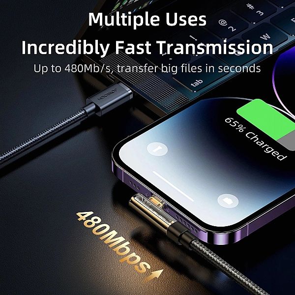 Kabel Joyroom S-CL020A6 Lightning kątowy - USB-C szybkie ładowanie i t
