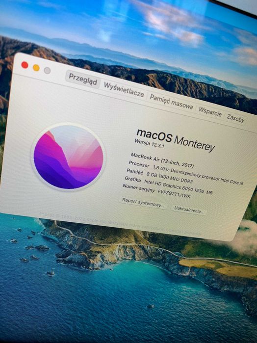 Apple Macbook Air 2017 13 cali 8 GB