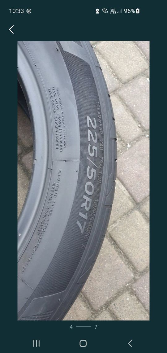 225/50/17 6 mm 2021r Hankook 2szt