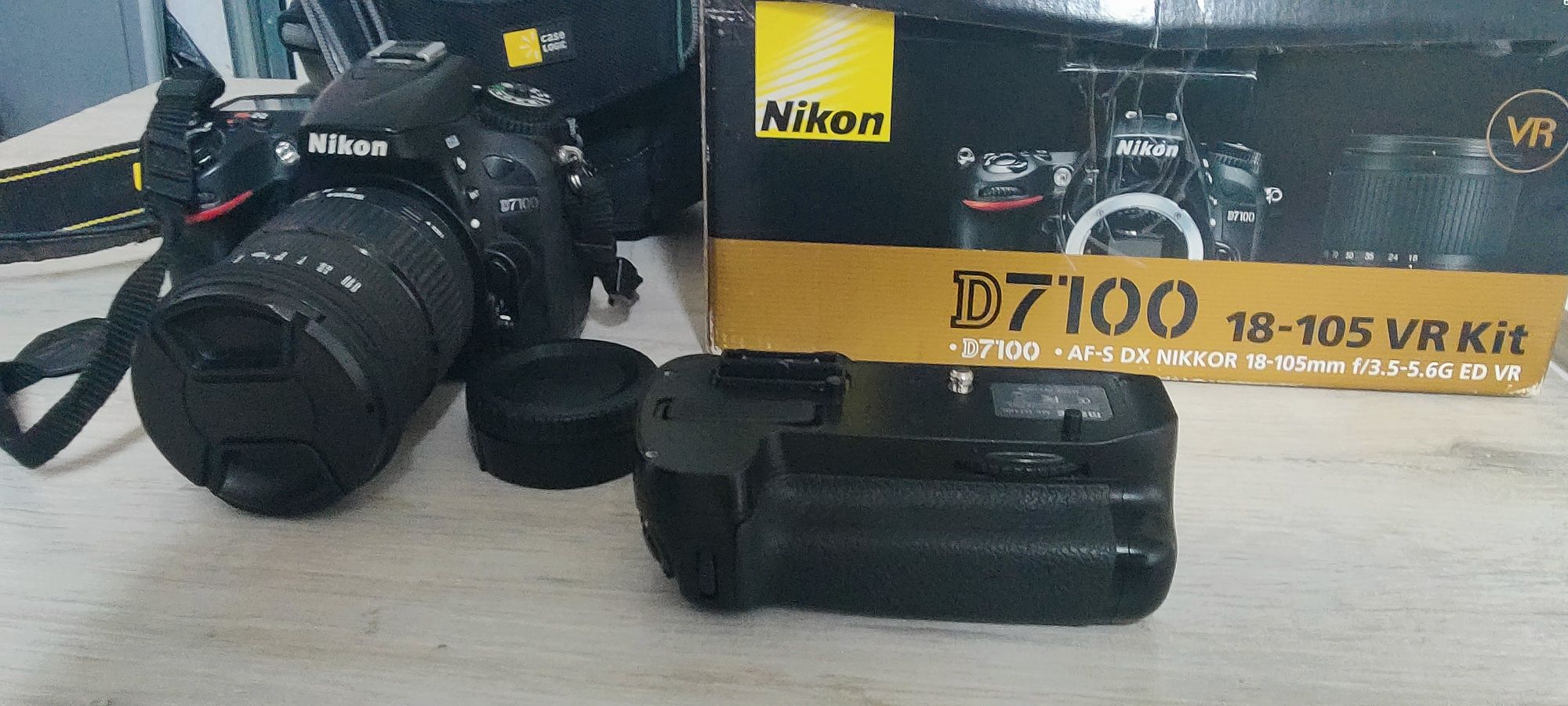Nikon D7100 +grip i dużo dodatków plus kultowy obiektyw Sigma