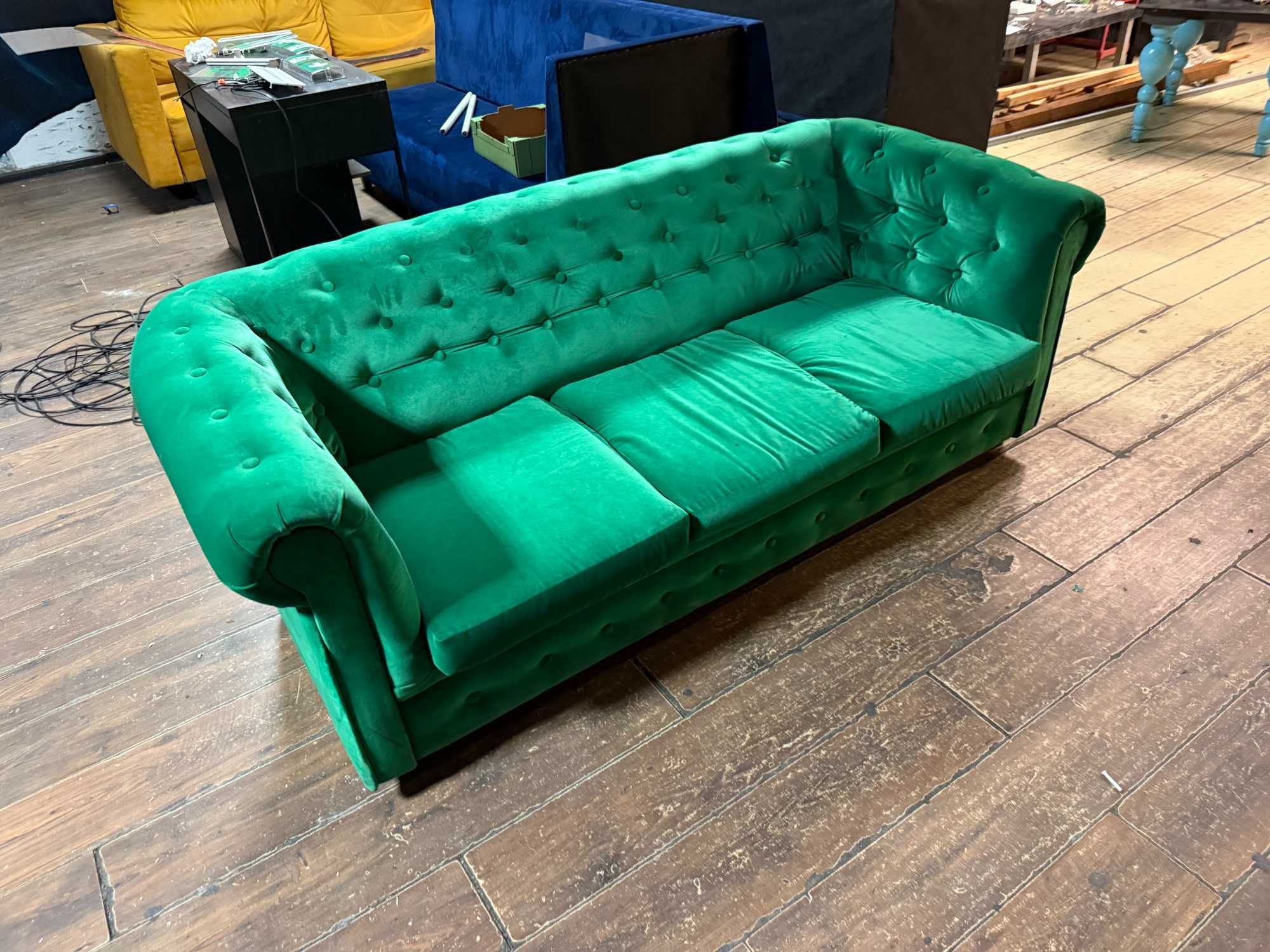 Sofa kanapa Chesterfield - bez funkcji spania - 3 sztuki mam
