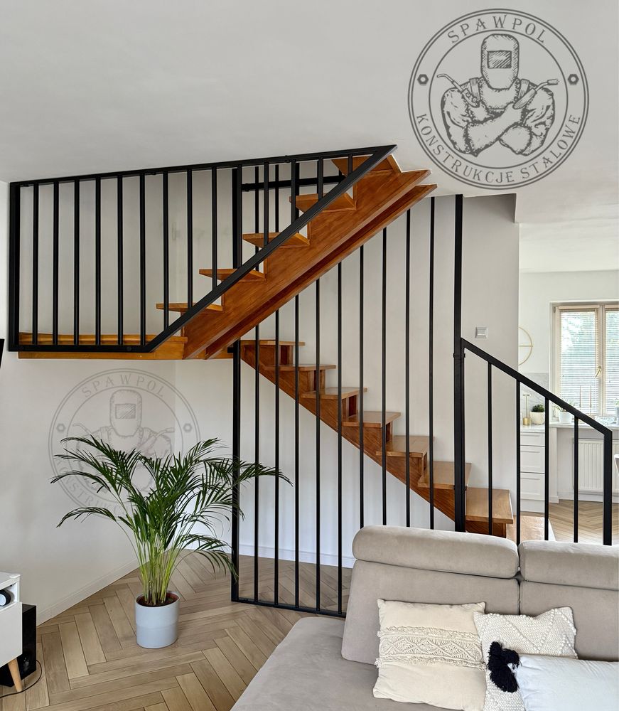 Schody wewnętrzne samonośne • Balustrady
